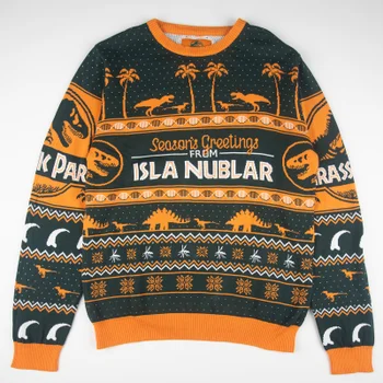 Jurassic Park Seasons Greetings from Isla Nublar Knitted Christmas Jumper