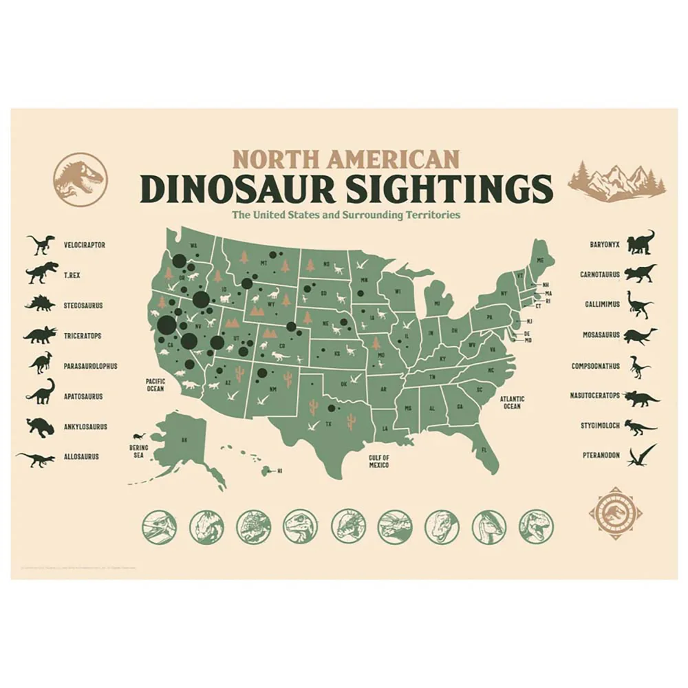 Fanattik Jurassic World - Dinosaur Sightings - Limited Edition Art Print Image 1