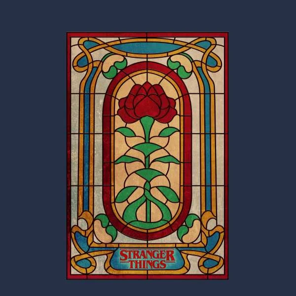 Stranger Things Stain Glass Window Hoodie - Navy