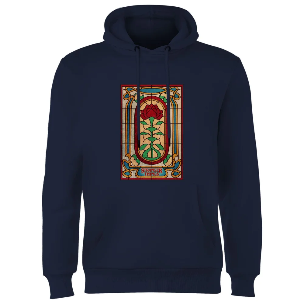 Stranger Things Stain Glass Window Hoodie - Navy - S Image 1