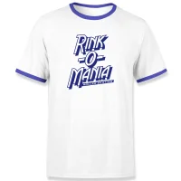 Stranger Things Rink-O-Mania Unisex Ringer T-Shirt - White/Blue - undefined undefined