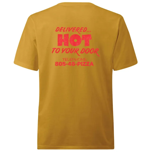 Stranger Things Surfer Boy Pizza Unisex T-Shirt - Mustard