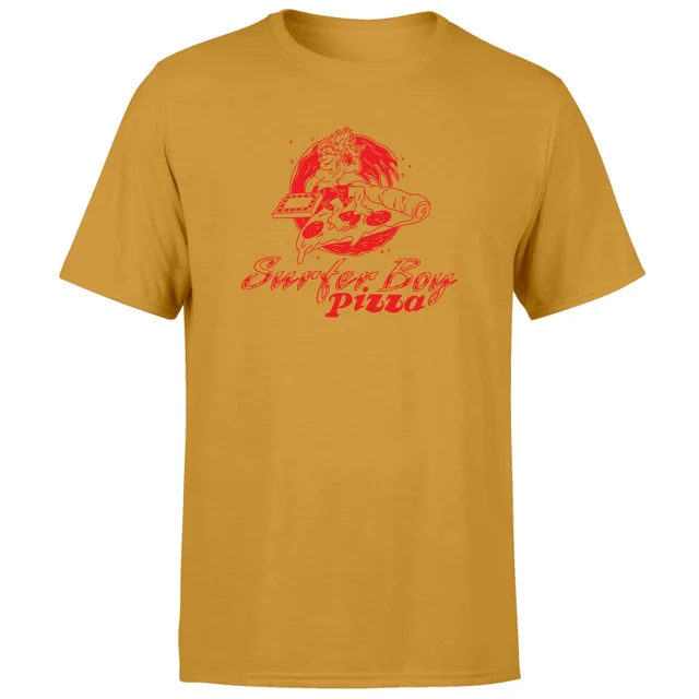 Stranger Things Surfer Boy Pizza Unisex T-Shirt - Mustard