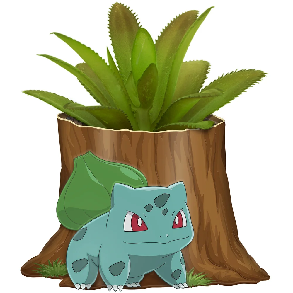 Pokémon Bulbasaur Ceramic Mini Tree Stump with Faux Plant Image 1