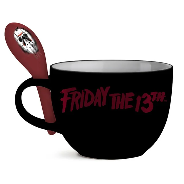 Friday the 13th Ceramic Soup Mug with Spoon