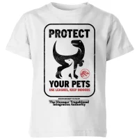 Jurassic World Protect Your Pets Kids' T-Shirt - White - undefined undefined