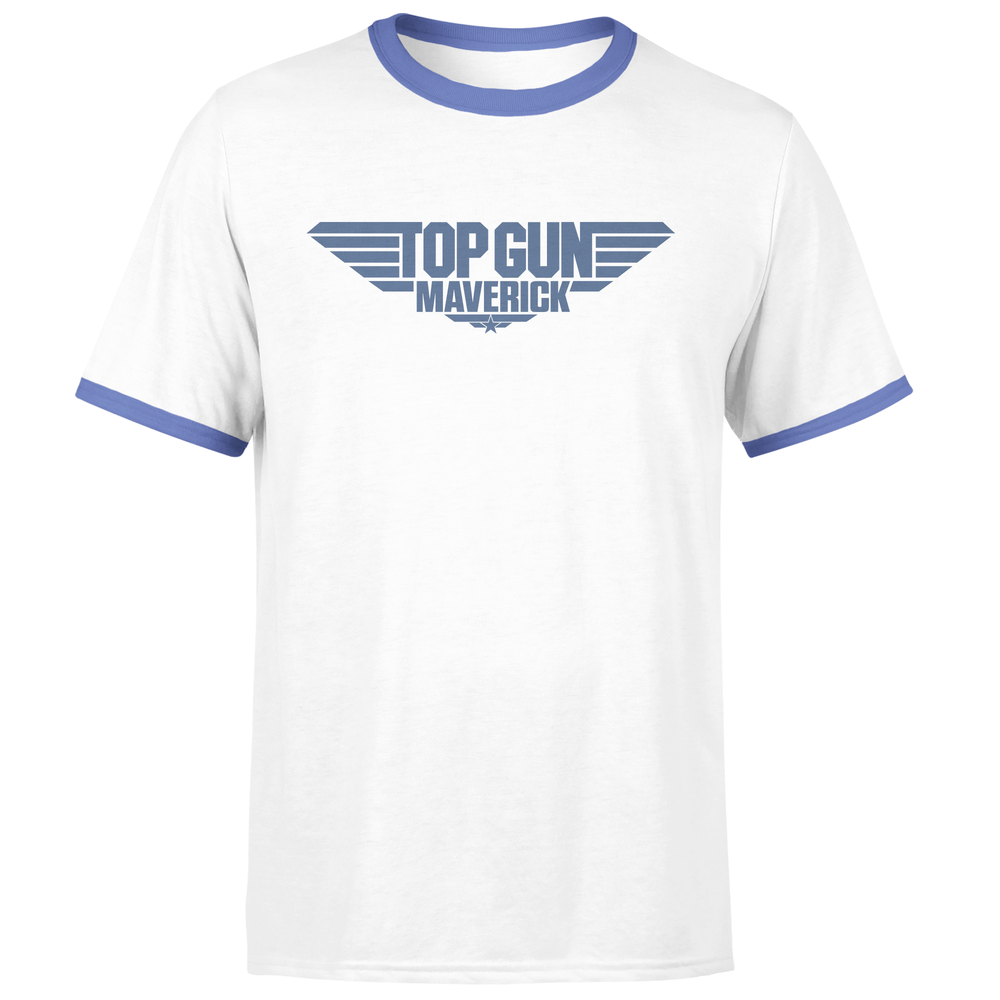 Top Gun Hard Deck Unisex Ringer T-Shirt - White/Navy - S Image 1