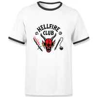 Stranger Things Hellfire Club Unisex Ringer T-Shirt - White/Black - undefined undefined