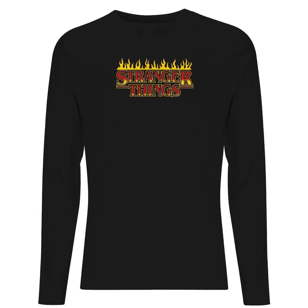 Stranger Things Flames Logo Unisex Long Sleeve T-Shirt - Black - S Image 1