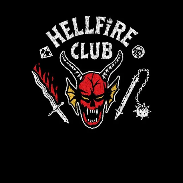 Stranger Things Hellfire Club Vintage Unisex T-Shirt - Black
