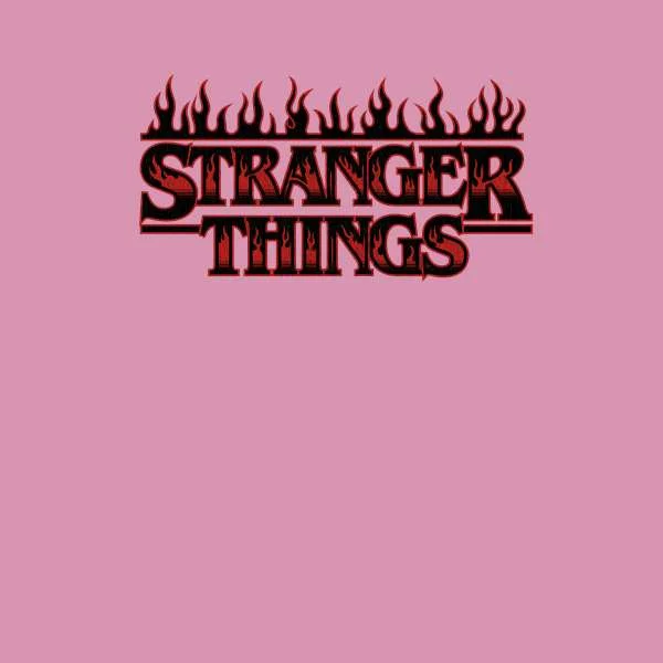 Stranger Things Dark Flames Logo Unisex T-Shirt - Pink Acid Wash