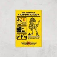 Jurassic World How To Survive A Raptor Attack Giclee Art Print - undefined undefined