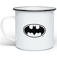 Batman Logo Enamel Mug - White - undefined undefined