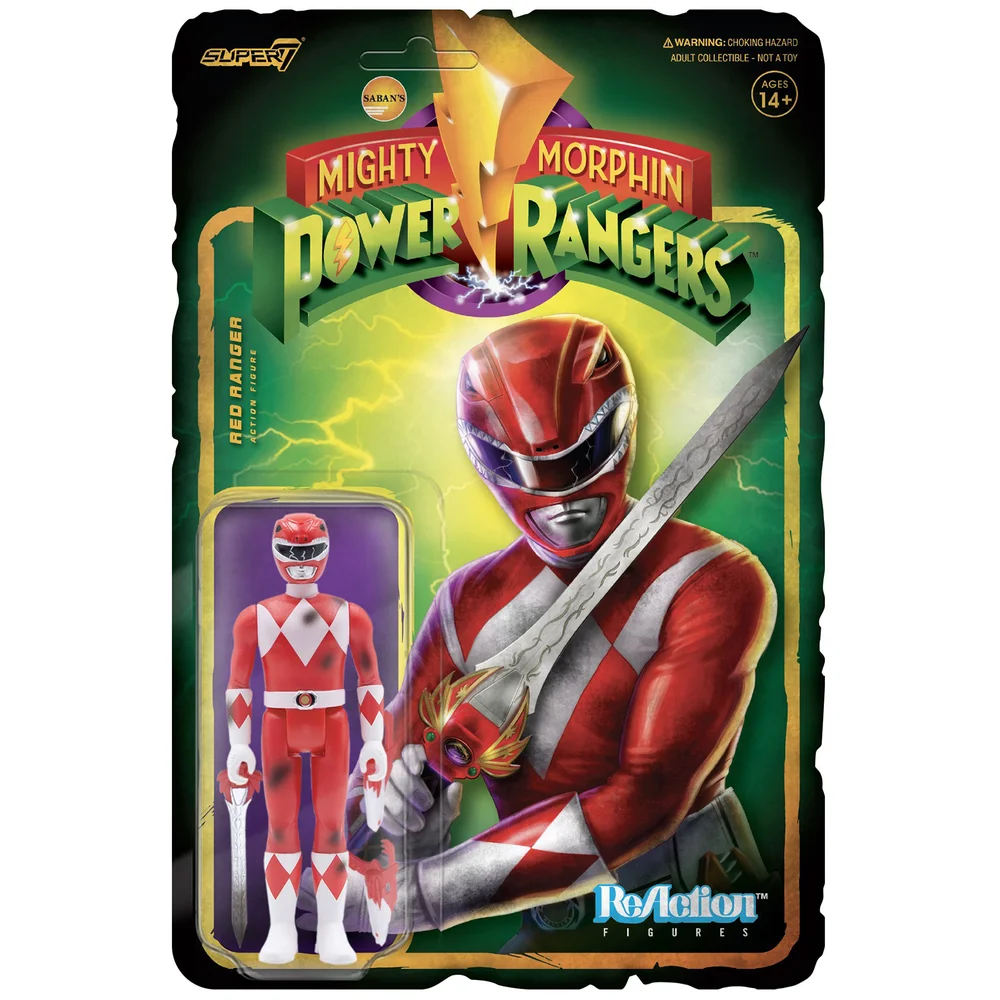 Super7 Mighty Morphin' Power Rangers Reaction Figure - Red Ranger (Battle Damaged) Image 1