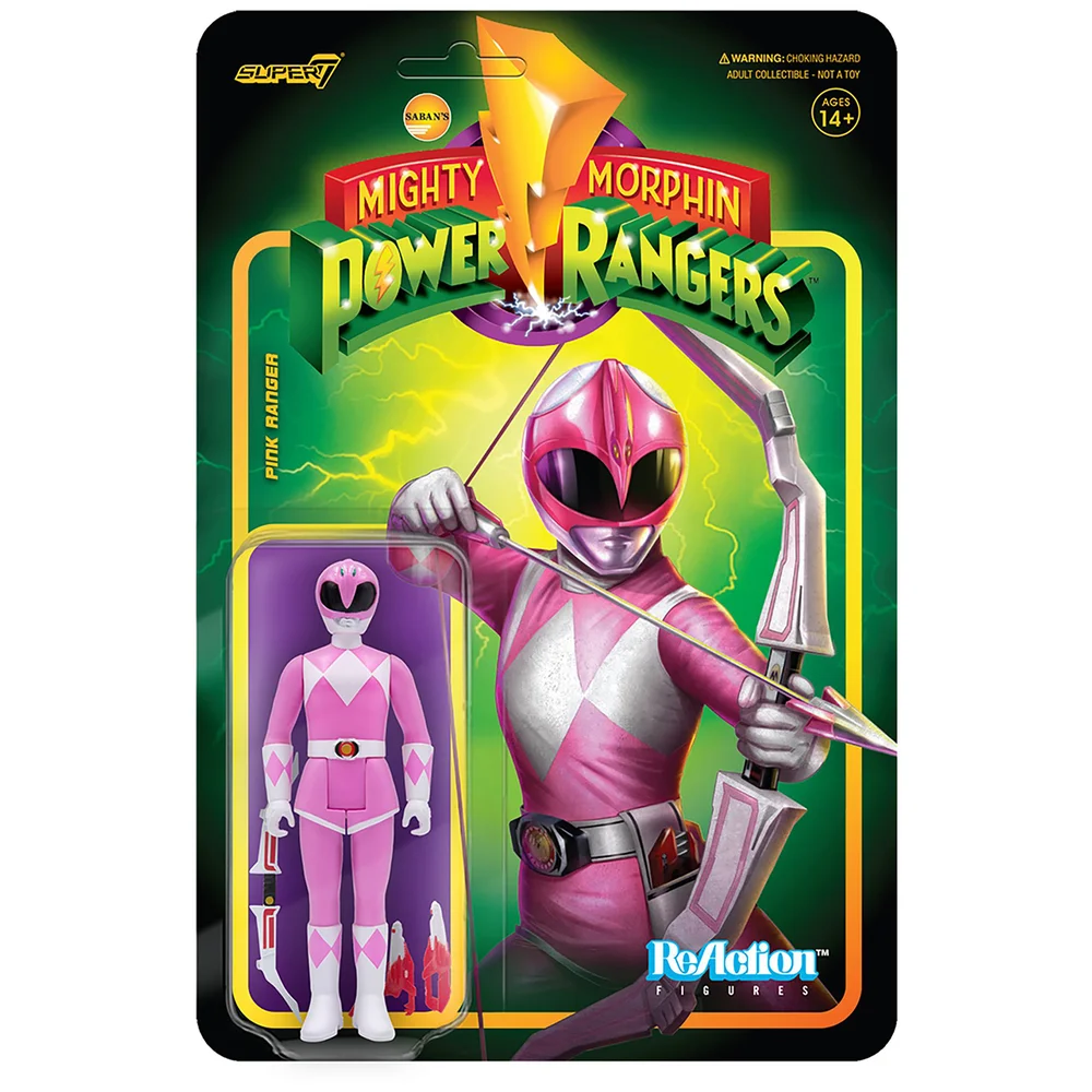 Super7 Mighty Morphin' Power Rangers Reaction Figure - Pink Ranger Image 1