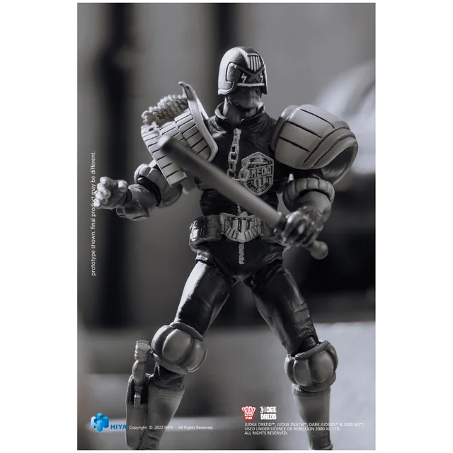Hiya Toys Judge Dredd Exquisite Mini 1:18 Scale Figure - Black and White Judge Dredd