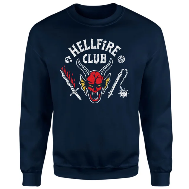 Stranger Things Hellfire Club Vintage Sweatshirt - Navy