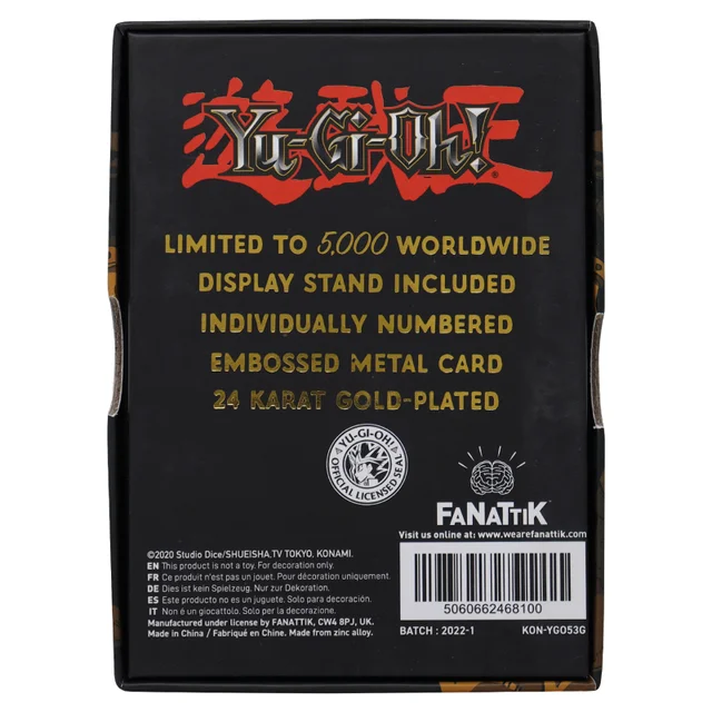 Yu Gi Oh! Limited Edition 24K Gold Plated Collectible Celtic Guardian by Fanattik