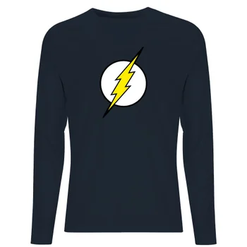 Justice League Flash Logo Men's Long Sleeve T-Shirt - Navy