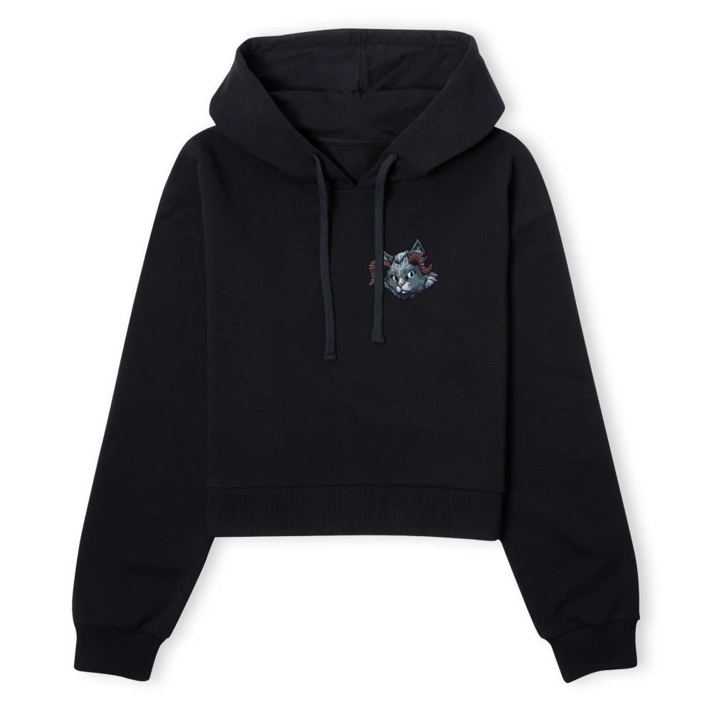 Tribes of Midgard Maniklo Pocket Women's Cropped Hoodie - Black - XS - Black Image 1