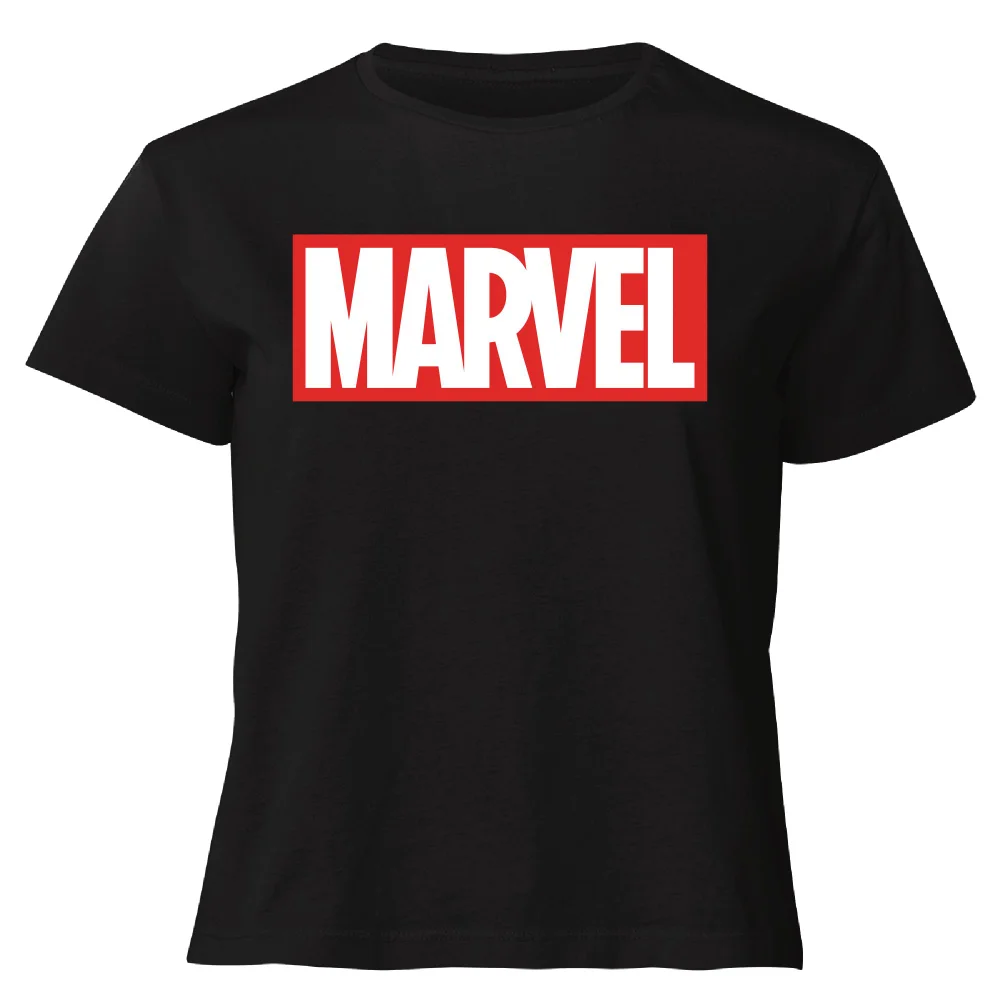 Marvel Logo Women's Cropped T-Shirt - Black - XS Image 1