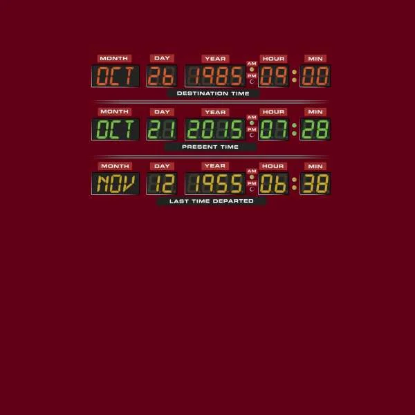 Back To The Future Destination Clock Hoodie - Burgundy
