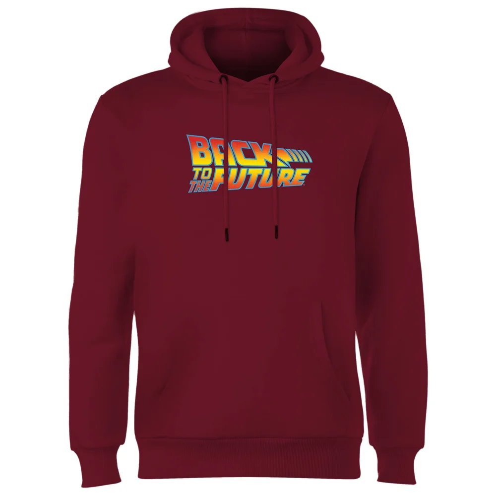 Back To The Future Classic Logo Hoodie - Burgundy - S Image 1
