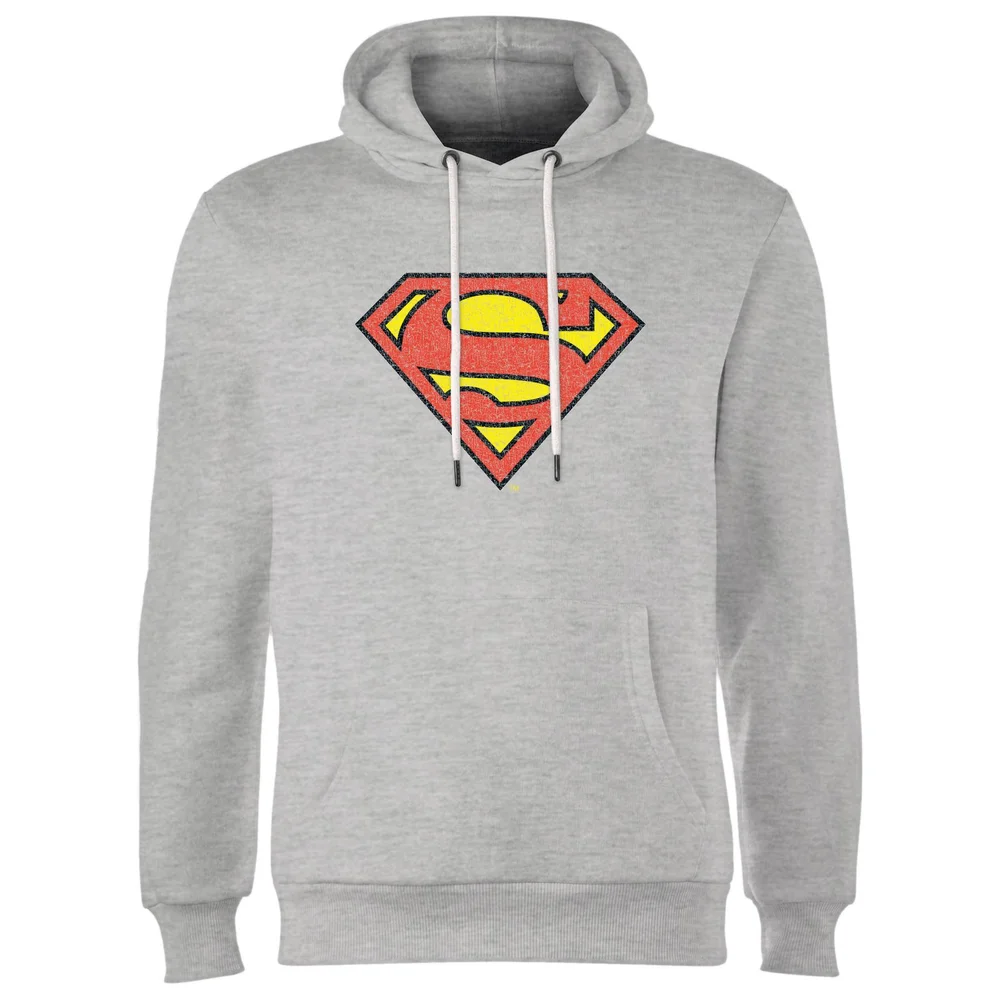 Official Superman Crackle Logo Hoodie - Grey - S Image 1
