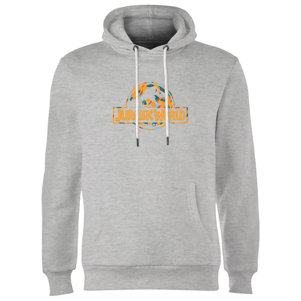 Jurassic Park Logo Tropical Hoodie - Grey - S Image 1