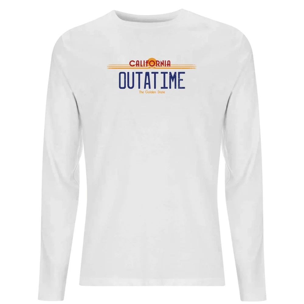 Back To The Future Outatime Plate Men's Long Sleeve T-Shirt - White - XS Image 1