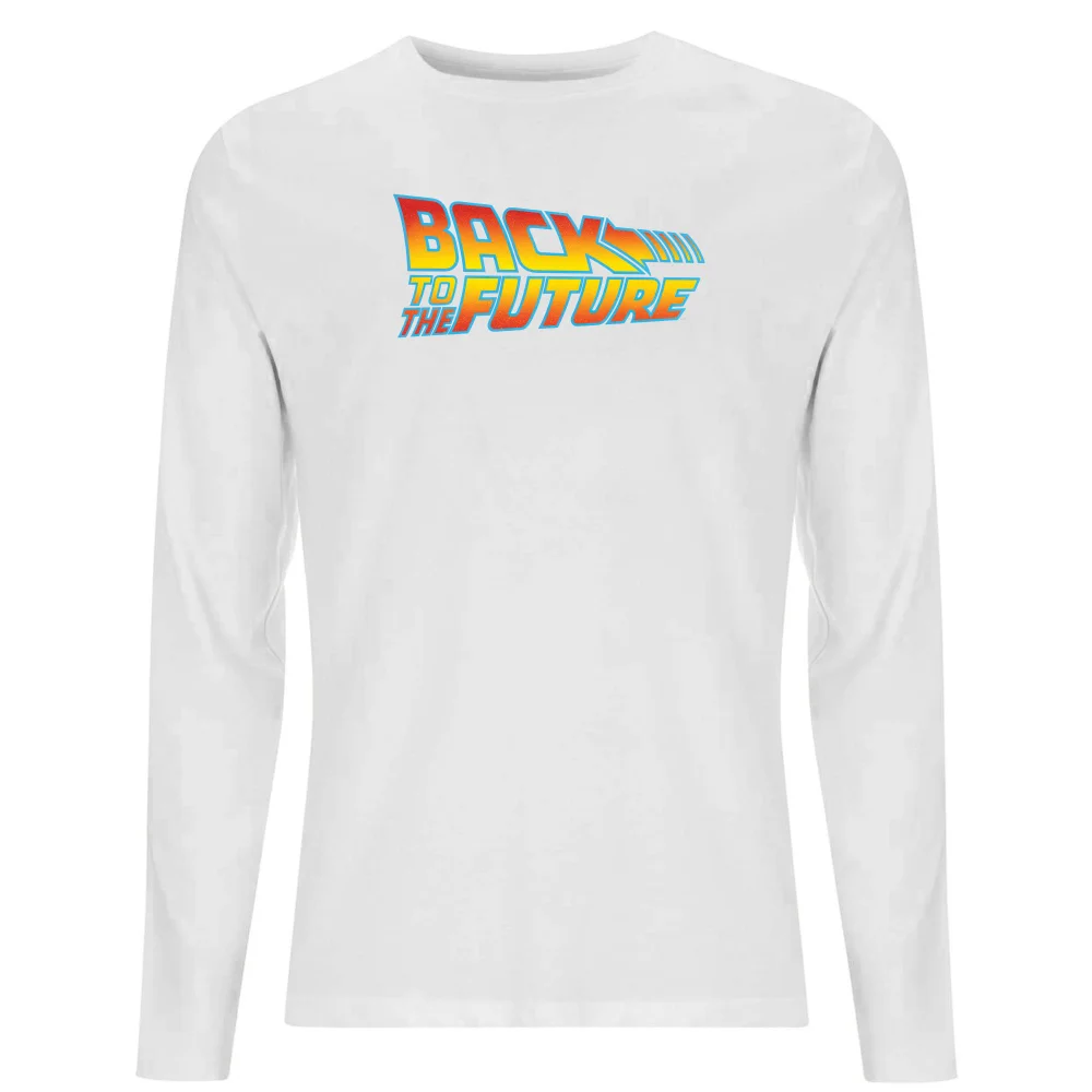 Back To The Future Classic Logo Men's Long Sleeve T-Shirt - White - XS Image 1