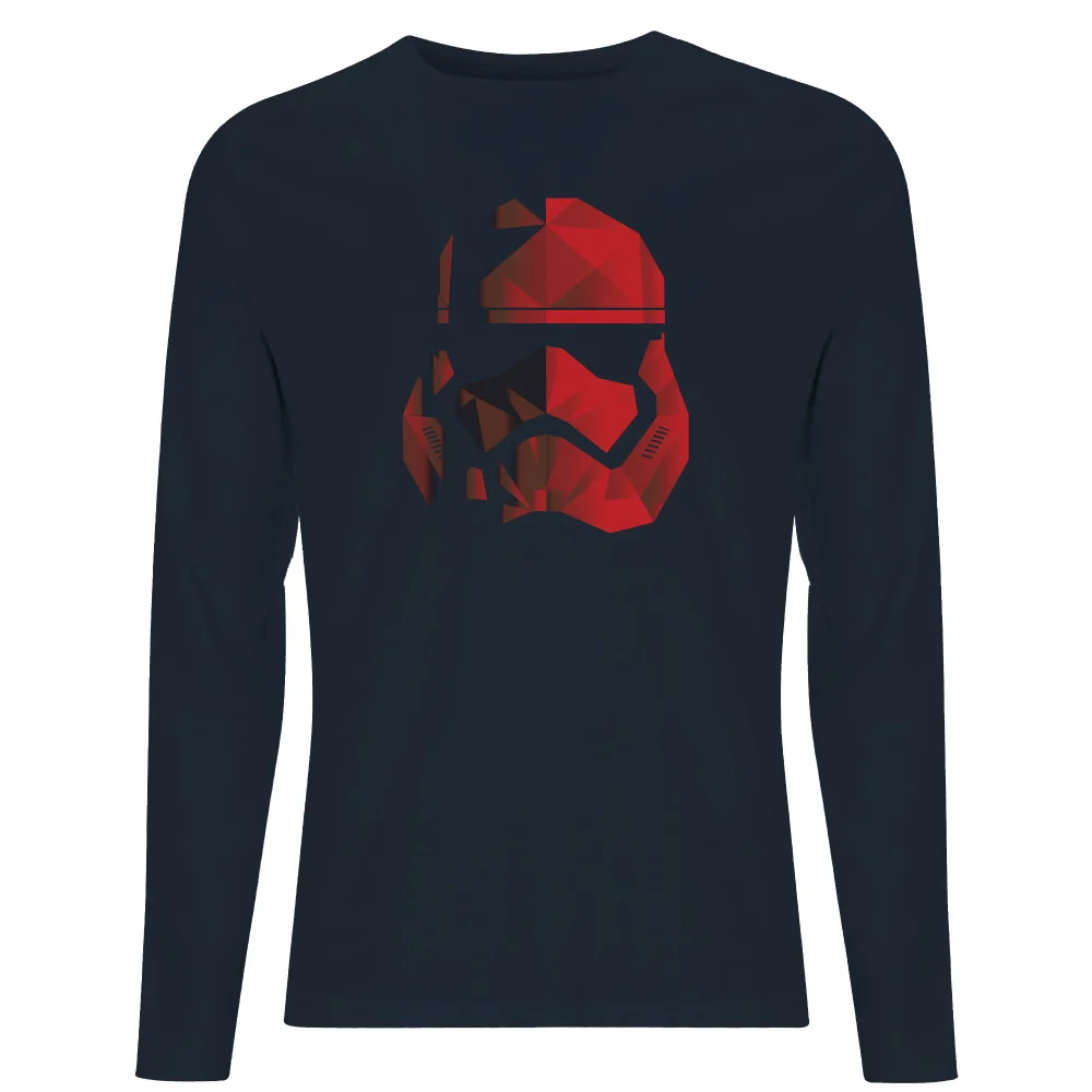 Jedi Cubist Trooper Helmet Black Men's Long Sleeve T-Shirt - Navy - S Image 1