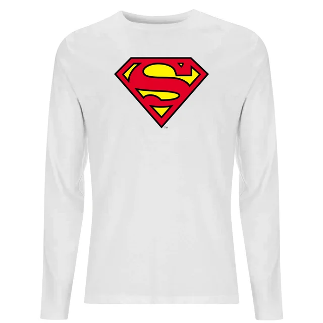 Official Superman Shield Men's Long Sleeve T-Shirt - White
