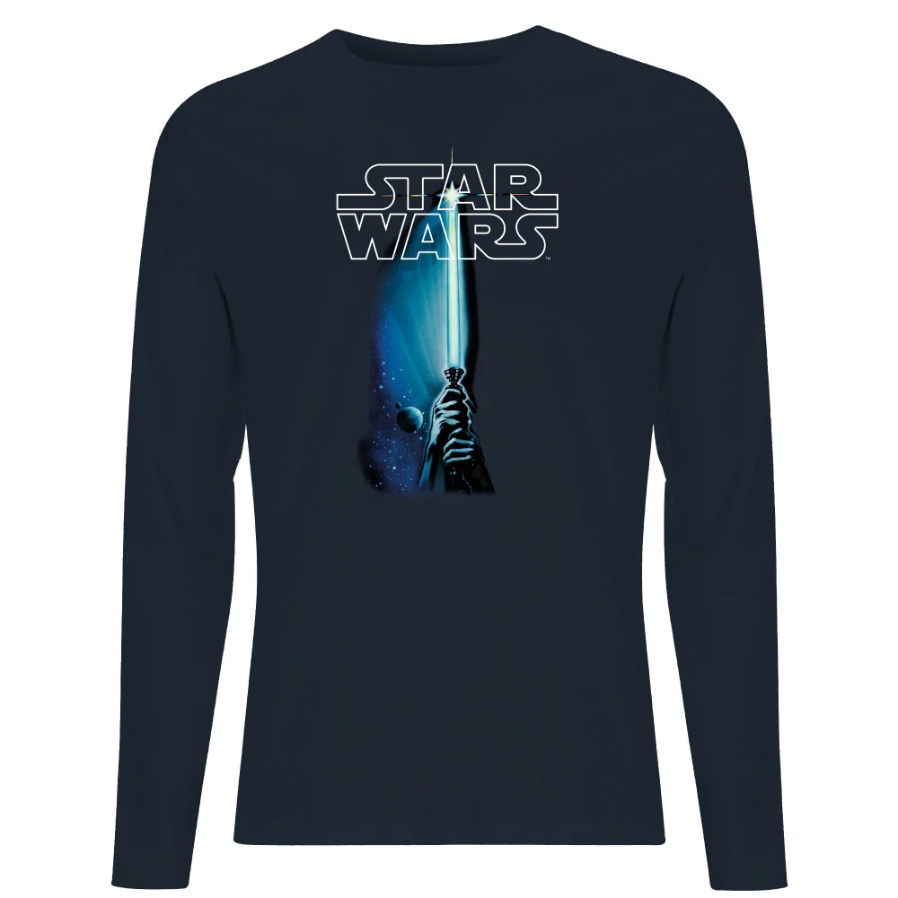 Star Wars Classic Lightsaber Men's Long Sleeve T-Shirt - Navy - S Image 1