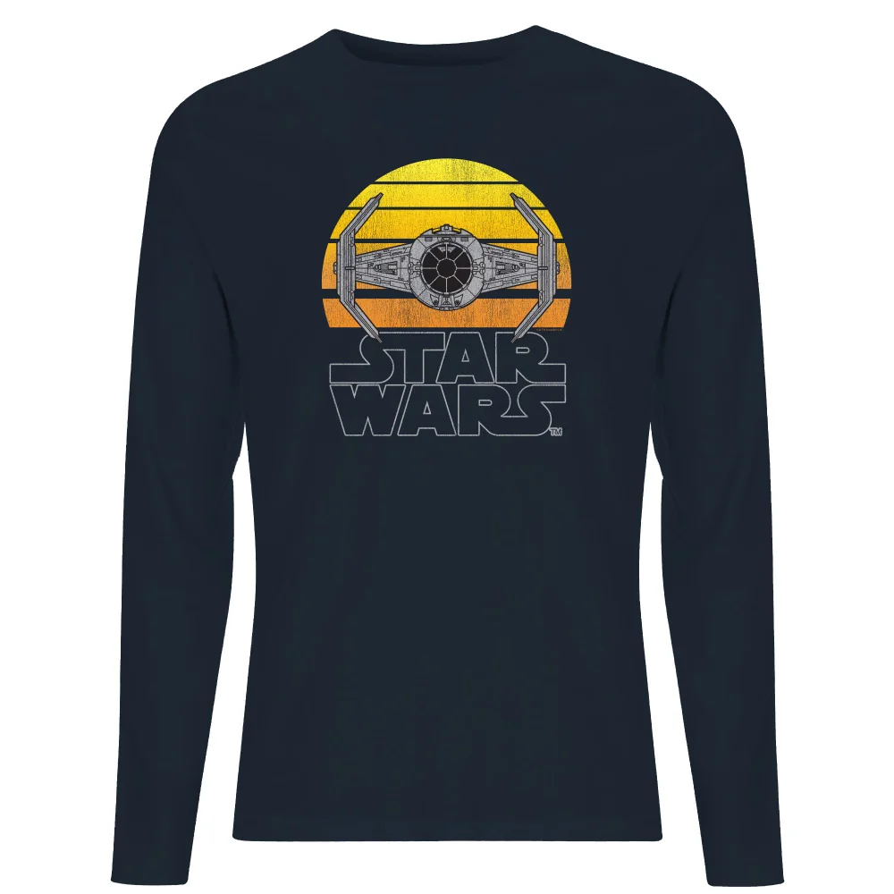 Star Wars Classic Sunset Tie Men's Long Sleeve T-Shirt - Navy - S Image 1
