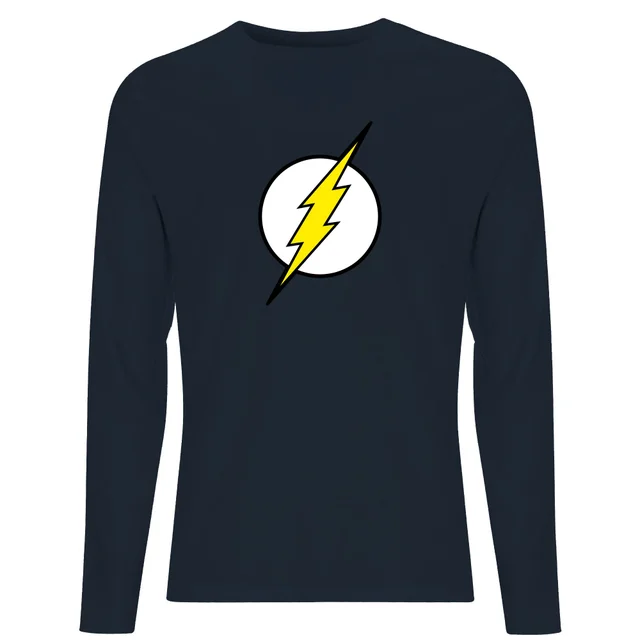 Justice League Flash Logo Men's Long Sleeve T-Shirt - Navy
