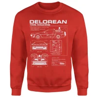Back To The Future Delorean Schematic Sweatshirt - Red - undefined undefined