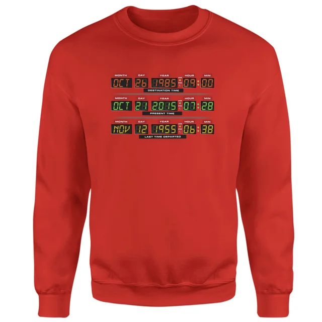 Back To The Future Destination Clock Sweatshirt - Red