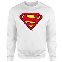 Official Superman Shield Sweatshirt - White - undefined undefined