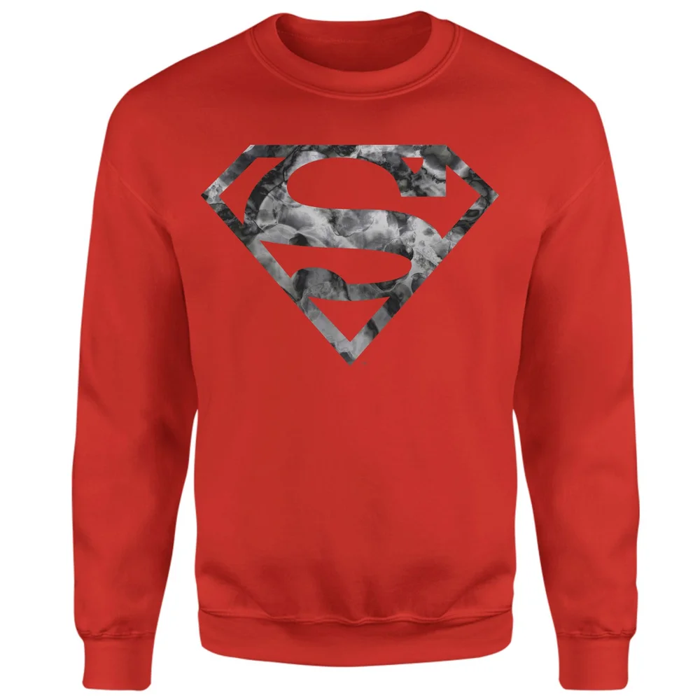 Marble Superman Logo Sweatshirt - Red - S Image 1