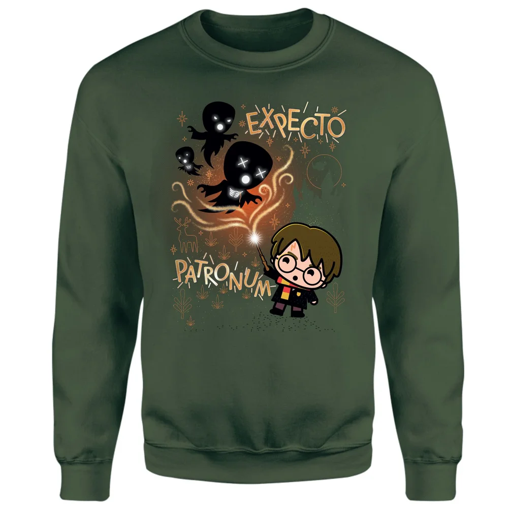 Harry Potter Kids Expecto Patronum Sweatshirt - Green - S Image 1