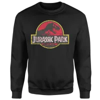 Jurassic Park Logo Vintage Sweatshirt - Black - undefined undefined