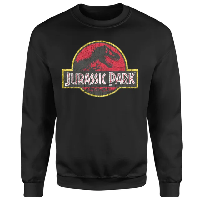Jurassic Park Logo Vintage Sweatshirt - Black
