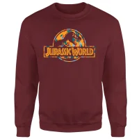 Jurassic Park Logo Tropical Sweatshirt - Burgundy - undefined undefined