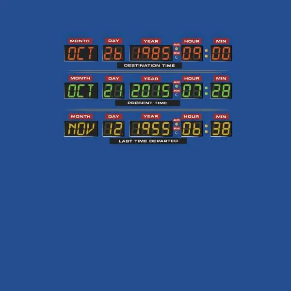 Back To The Future Destination Clock Men's T-Shirt - Blue