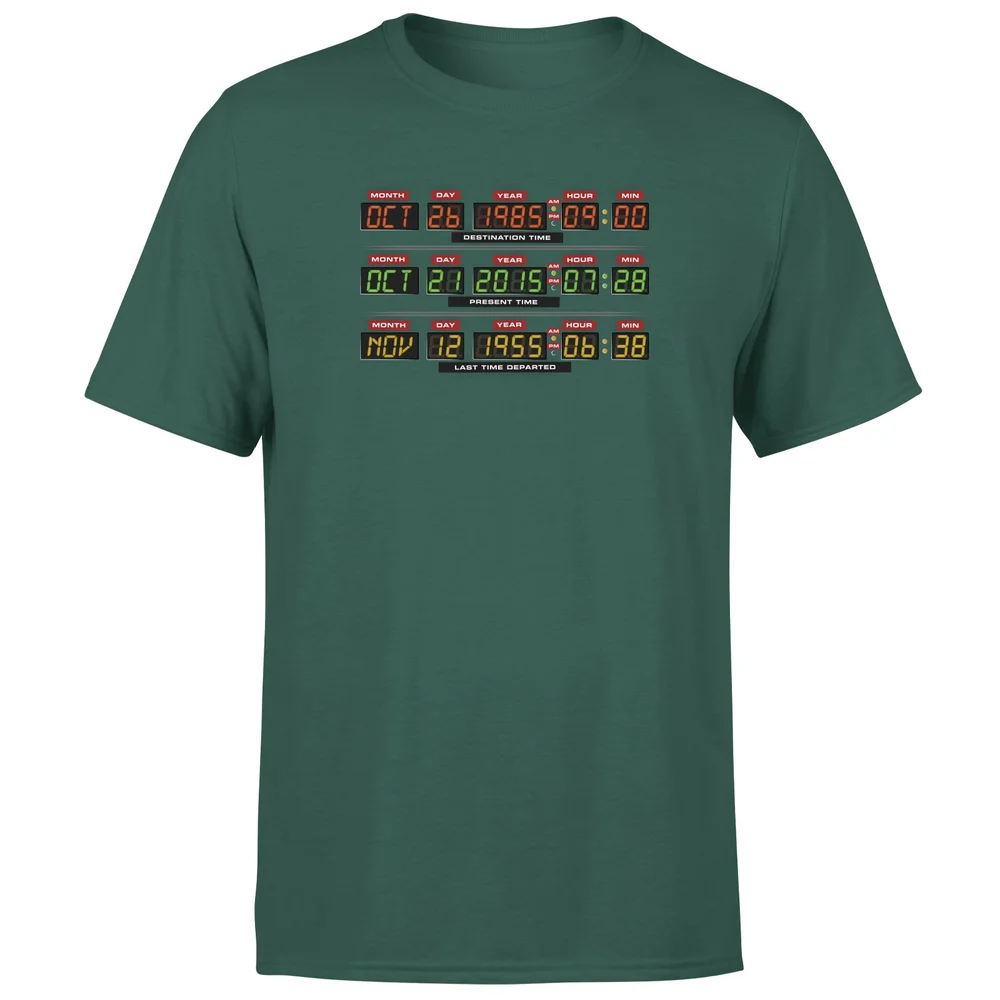Back To The Future Destination Clock Men's T-Shirt - Green - S Image 1