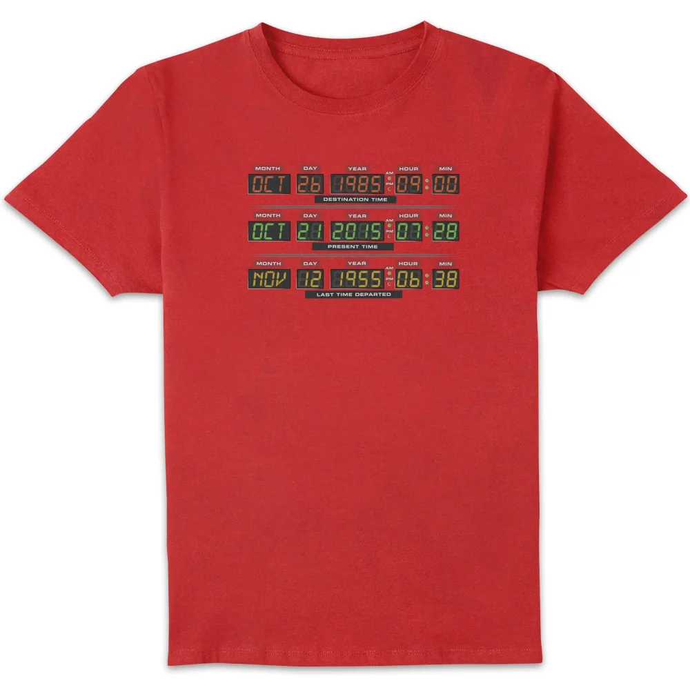 Back To The Future Destination Clock Men's T-Shirt - Red - S Image 1