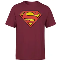 Official Superman Crackle Logo Men's T-Shirt - Burgundy - undefined undefined