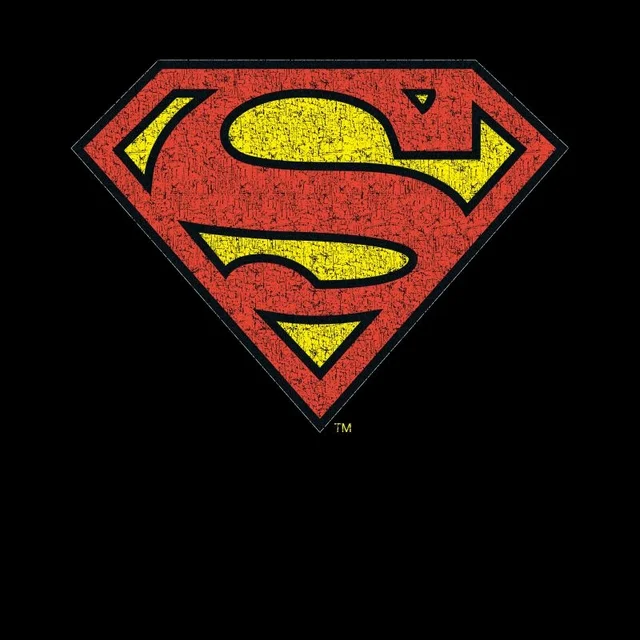 Official Superman Crackle Logo Men's T-Shirt - White