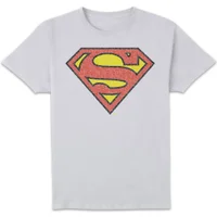 Official Superman Crackle Logo Men's T-Shirt - White